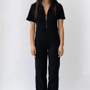 PRICE DROP!! Wildflo Studio Black Ribbed Polo Jumpsuit size M NEW WITH TAGS!
